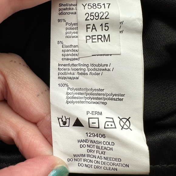 Venus Little Black Dress V-Neck Long Sleeves Sparkly Jeweled Cuffs Size Small - Picture 9 of 11